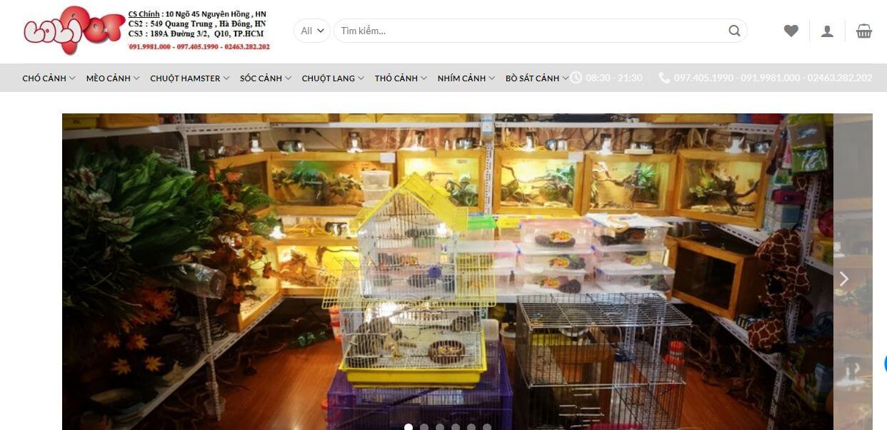 Cửa hàng thú cưng tại Hà Nội 