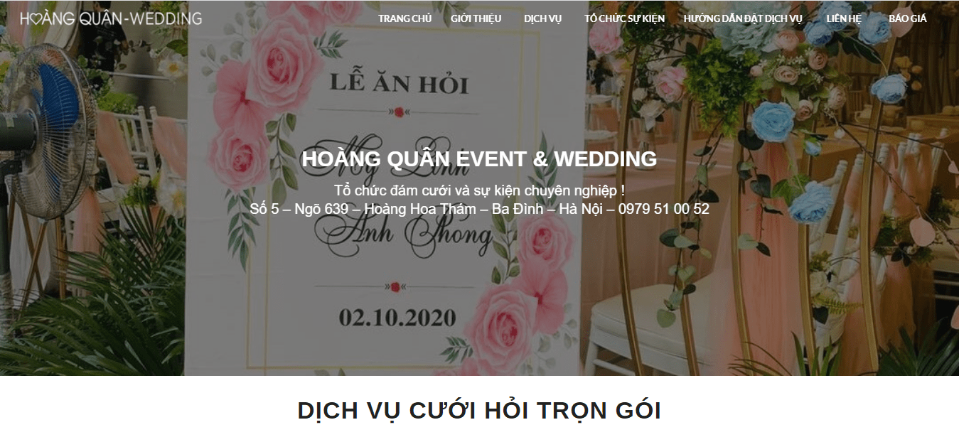 dịch vụ trang trí tiệc cưới Hà Nội