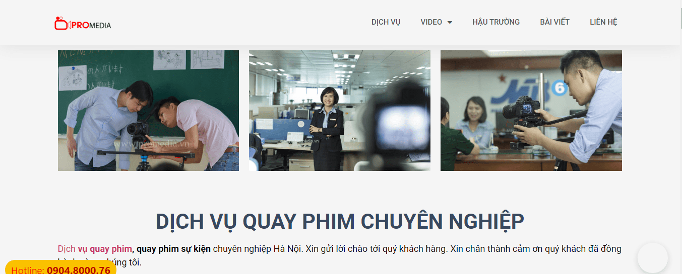 Dịch Vụ Quay Phim Hà Nội