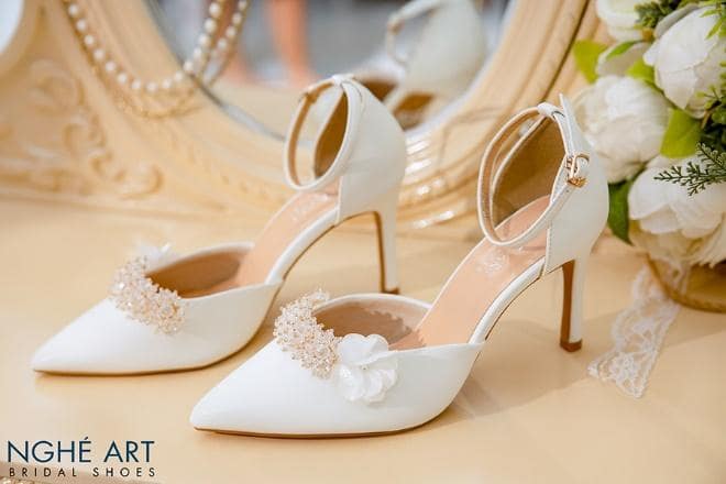 giày cưới cô dâu tphcm Nghé Art Bridal Shoes