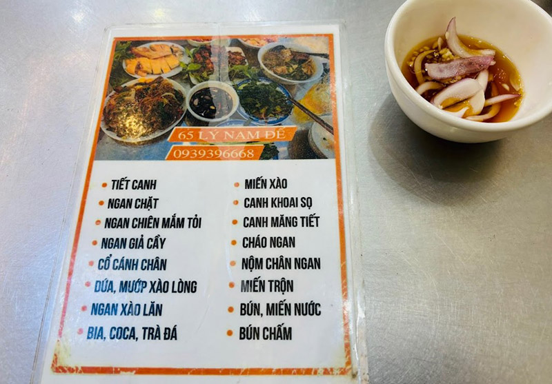 quán miến ngon Hà Nội Thực đơn tại Quán Ngan Trăm Món Yến Phương