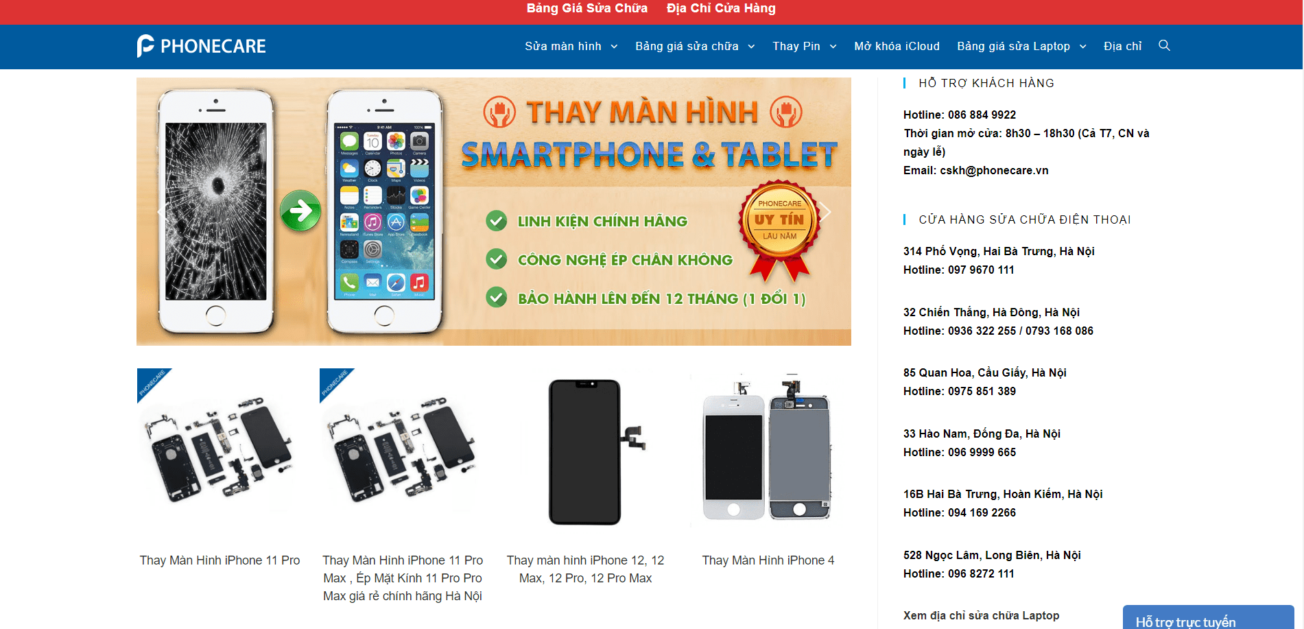 Top 30 Trung Tâm Sửa Iphone Hà Nội Cực Uy Tín