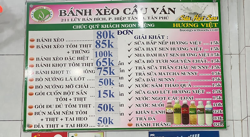 quán bánh xèo quận Tân Phú Sài Gòn