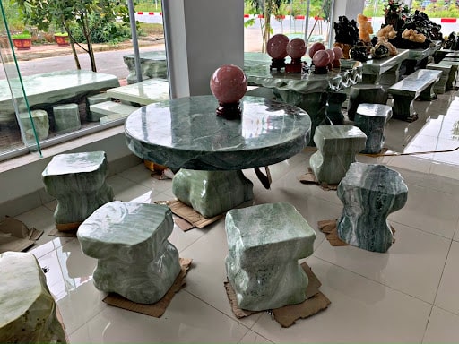 bàn ghế đá tự nhiên Thanh Hóa - Đá Xanh Yên Lâm