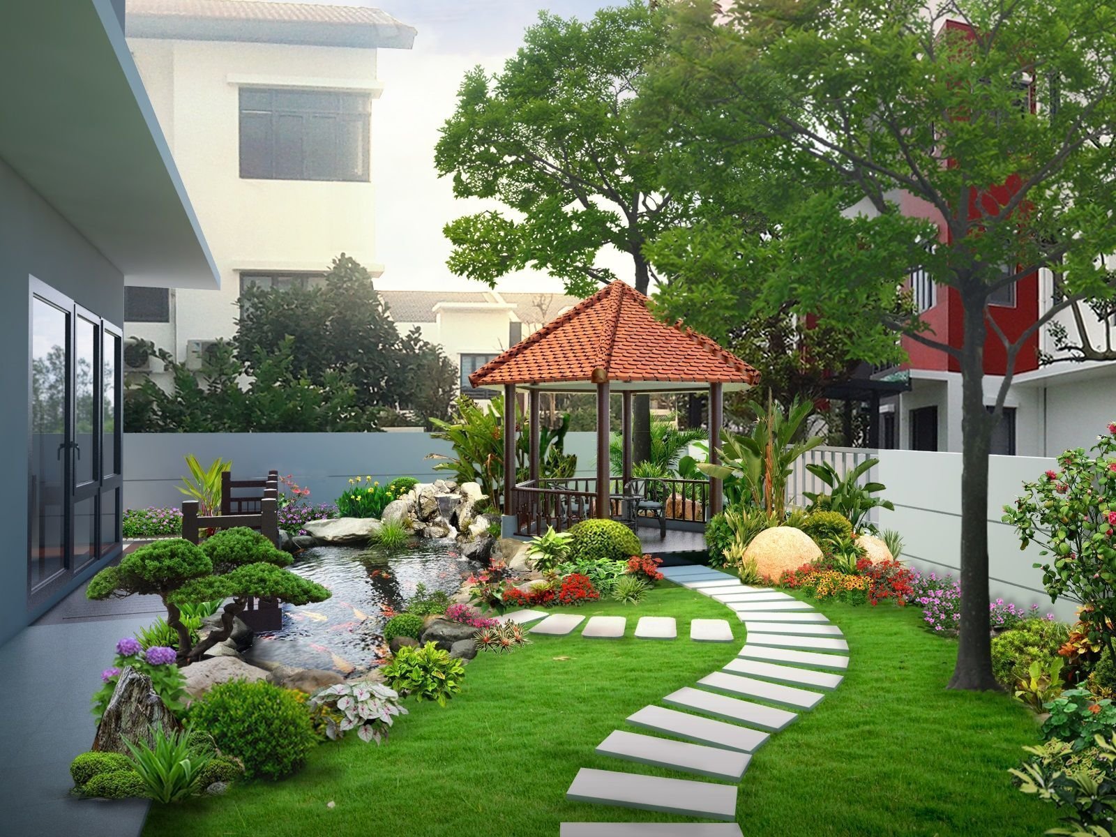 thiết kế sân vườn Quảng Ngãi