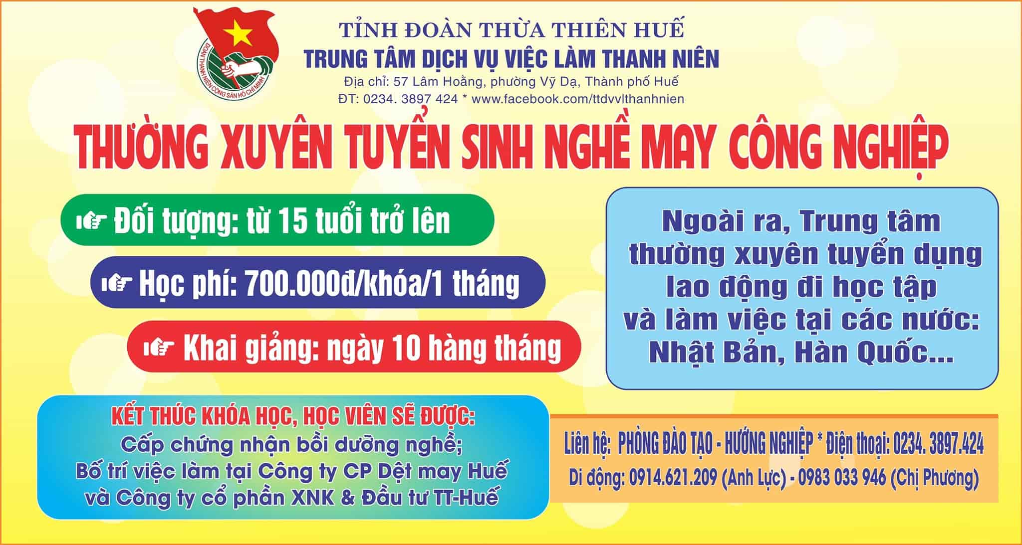 Trung Tâm Dịch Vụ Việc Làm Thanh Niên Thừa Thiên Huế