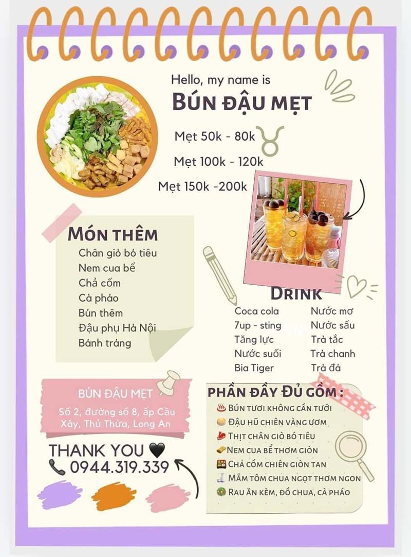 bún đậu mắm tôm Long An Những món ăn nên thử tại Bún Đậu Mẹt Thủ Thừa