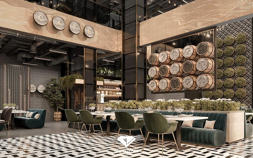 thiết kế quán cafe phong cách hiện đại